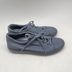 Ecco Soft 7 Mono 2.0 Sneakers Womens 10 Blue Leather Lace Up Casual Comfort Shoe